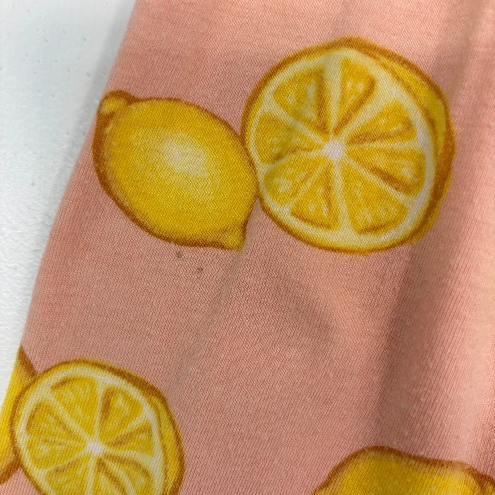 The Cat's Pajamas‎ Women Nightshirt Size M Pink Lemon Print Pima Cotton Modal
